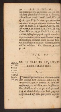 Tit. VI De SS. Ecclesiis Et Bonis Ecclesiasticis.