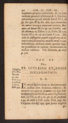 Tit. VI De SS. Ecclesiis Et Bonis Ecclesiasticis.