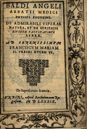 De admirabili Viperae natura et de mirificis ejusdem facultatibus liber