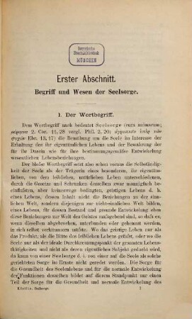 Die Lehre von der Seelsorge nach evangelischen Grundsätzen