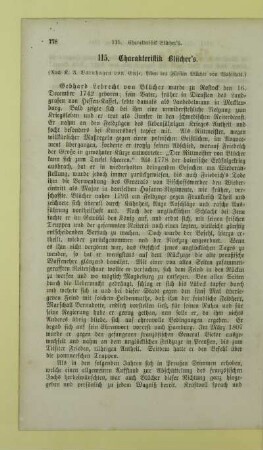 115. Charakteristik Blücher's