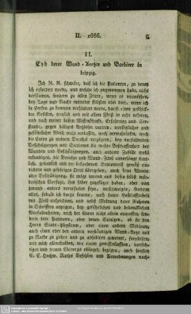 II. Eyd derer Wund-Aerzte und Barbirer in Leipzig