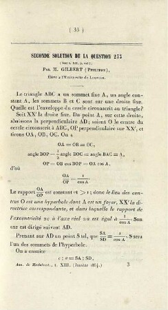Seconde solution de la question 273.