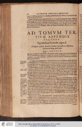 Ad Tomum Tertium Appendix, Secunda