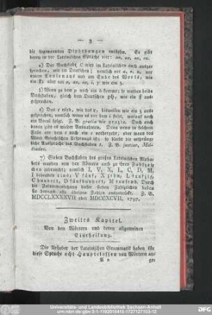 Zweites Kapitel. Von den Wörtern und deren allgemeinen Eintheilung.