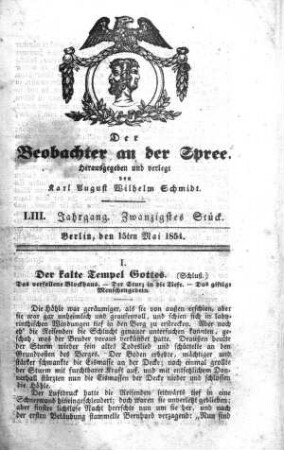 20. Stück, 15. Mai 1854