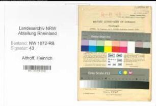 Entnazifizierung Heinrich Althoff , geb. 13.04.1897 (Beamter)