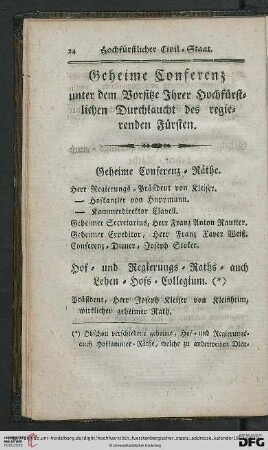 Hochfürstlicher Civil = Staat