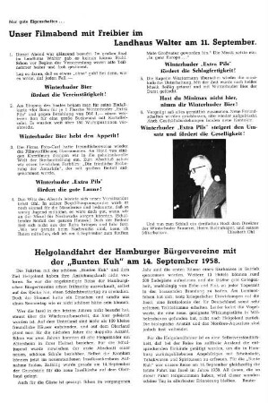 Helgolandfahrt der Hamburger Bürgervereine mit der "Bunten Kuh" am 14. September 1958.