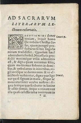 Ad Sacrarum Literarum Lectionem exhortatio.