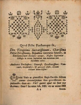 Oratio sol. secundo seculari iubilaeo Collegii Sapientiae ... de fine et usu scholarum tum inferiorum, tum superiorum habita