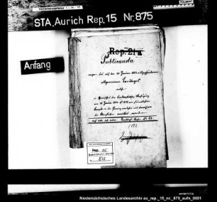 Der zur Präsentation eines Justizrats in Aurich einberufene ostfriesische Landtag