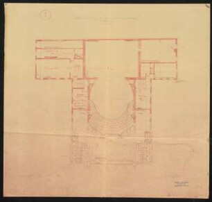 Städtische Bühne, Hildesheim Wiederaufbau: Grundriss 1. Rang 1:100
