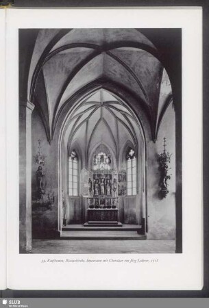 Kaufbeuren, Blasiuskirche, Innenraum mit Choraltar von Jörg Lederer, 1518