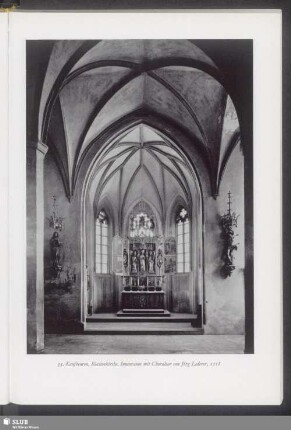 Kaufbeuren, Blasiuskirche, Innenraum mit Choraltar von Jörg Lederer, 1518