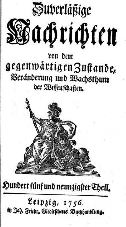 Hundert fünf und neunzigster Theil.
