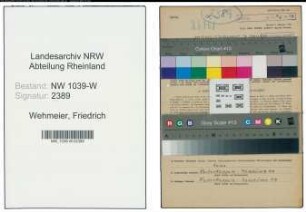 Entnazifizierung Friedrich Wehmeier , geb. 16.10.1902 (Schuhmacher)