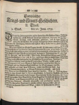 3. Stuck. den 16. Junii. 1735.