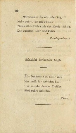 Schicksal denkender Köpfe.