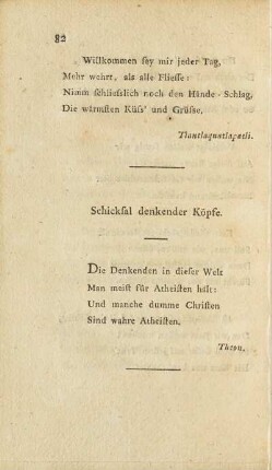 Schicksal denkender Köpfe.