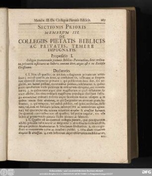 Membrum III. De Collegiis Pietatis Biblicis Ac Privatis, Temere Impugnatis.
