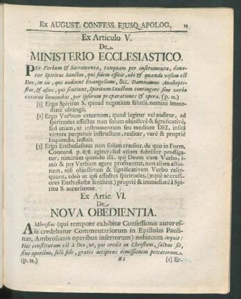 Ex Articulo V. De Ministerio Ecclesiastico.