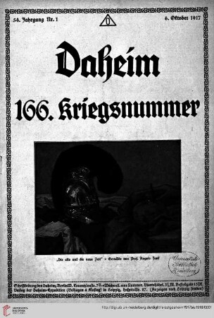 Hefte 1-4, Oktober 1917