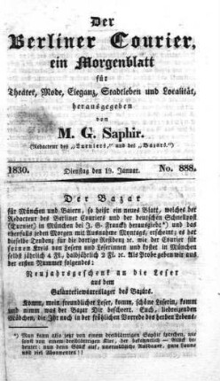 No. 888, Dienstag den 19. Januar 1830