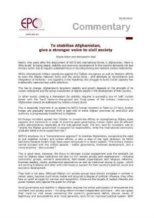 To stabilise Afghanistan, give a stronger voice to civil society