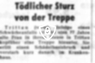 Tödlicher Sturz von der Treppe