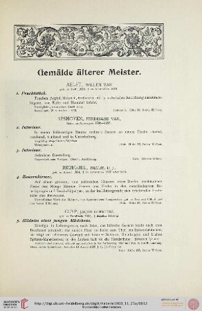 Gemälde älterer Meister (Nr. 1-20)