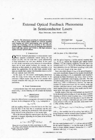 External optical feedback phenomena on semiconductor lasers