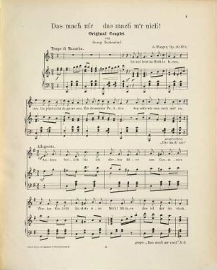 Das mach' mr' : Original-Couplet von Georg Zechendorf ; Op. 20, N.o 1