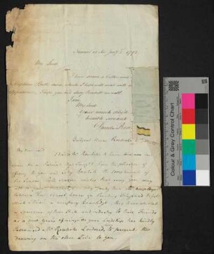 Schreiben an "The Right Honorable Lord Rosehill, Bath"