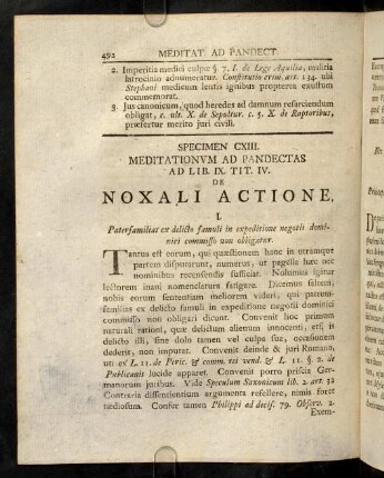 492-501, Ad Lib. IX. Tit. IV. De Noxalibus Actionibus
