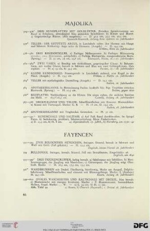 Fayencen (Nr. 592-782)