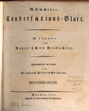 Münchener Conversations-Blatt. 1832,2 = 4. Jg.