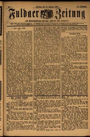 Ausgabe vom Freitag, den 10. Januar 1896.