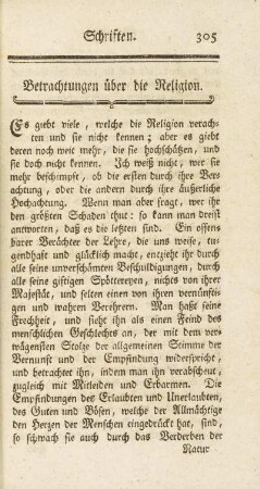Betrachtungen über die Religion