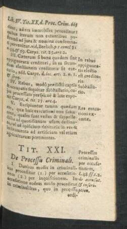 Tit. XXI. De Processu Criminali