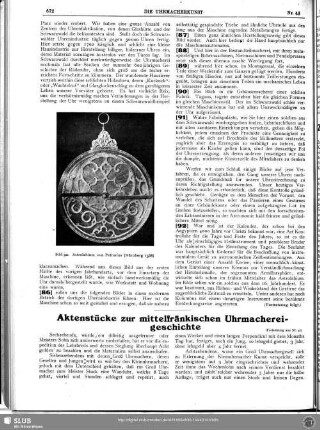 Aktenstücke zur Mittelfränkischen Uhrmachereigeschichte (Fortsetzung aus Nr. 42)