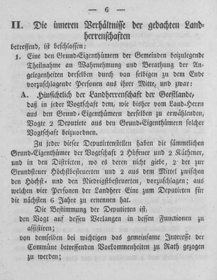 II. Die inneren Verhältnisse der gedachten Landherrenschaften