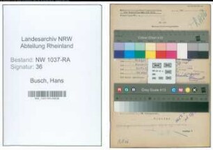 Entnazifizierung Hans Busch , geb. 03.03.1890 ()
