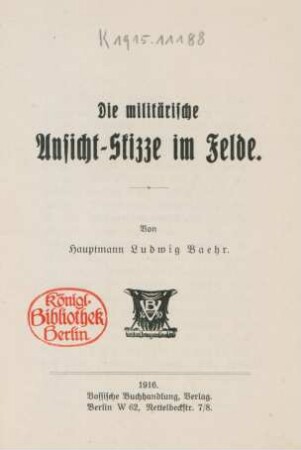 Die militärische Ansicht-Skizze im Felde