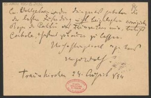 Brief an B. Schott's Söhne : 24.08.1894