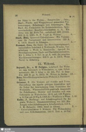 IX. Weberei