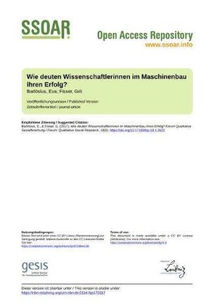 Wie deuten Wissenschaftlerinnen im Maschinenbau ihren Erfolg?