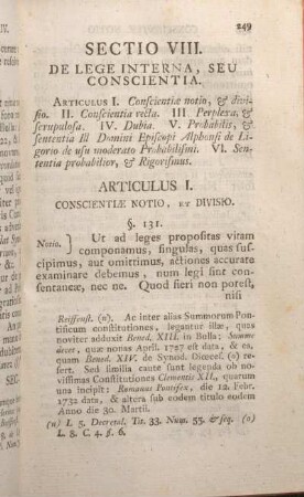 Sectio VIII. De Lege Interna, Seu Conscientia.