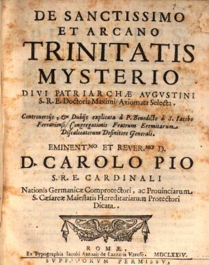 Axiomata de Trinitatis myst. ex Augustino