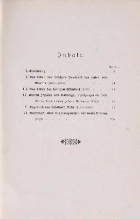 Beiträge zur Geschichte der Stadt Worms